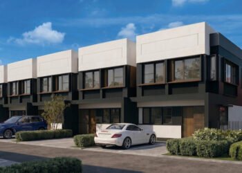Desain 3D rumah di klaster Southbank, Shila at Sawangan, yang mengutamakan fungsi ruang dengan pencahayaan berlimpah.
